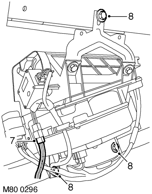 Remove screws securing rear heater ducting and remove ducting.
