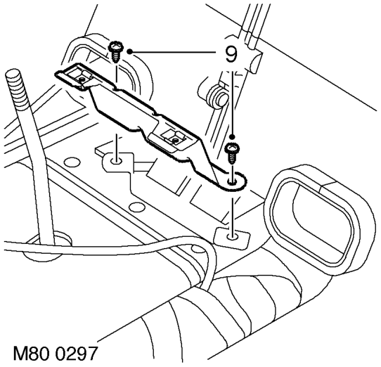 Remove 2 nuts securing RH fascia support