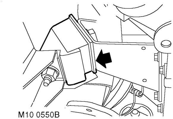 Towing bracket – Check condition of Transfer box - LH mounting rubber.