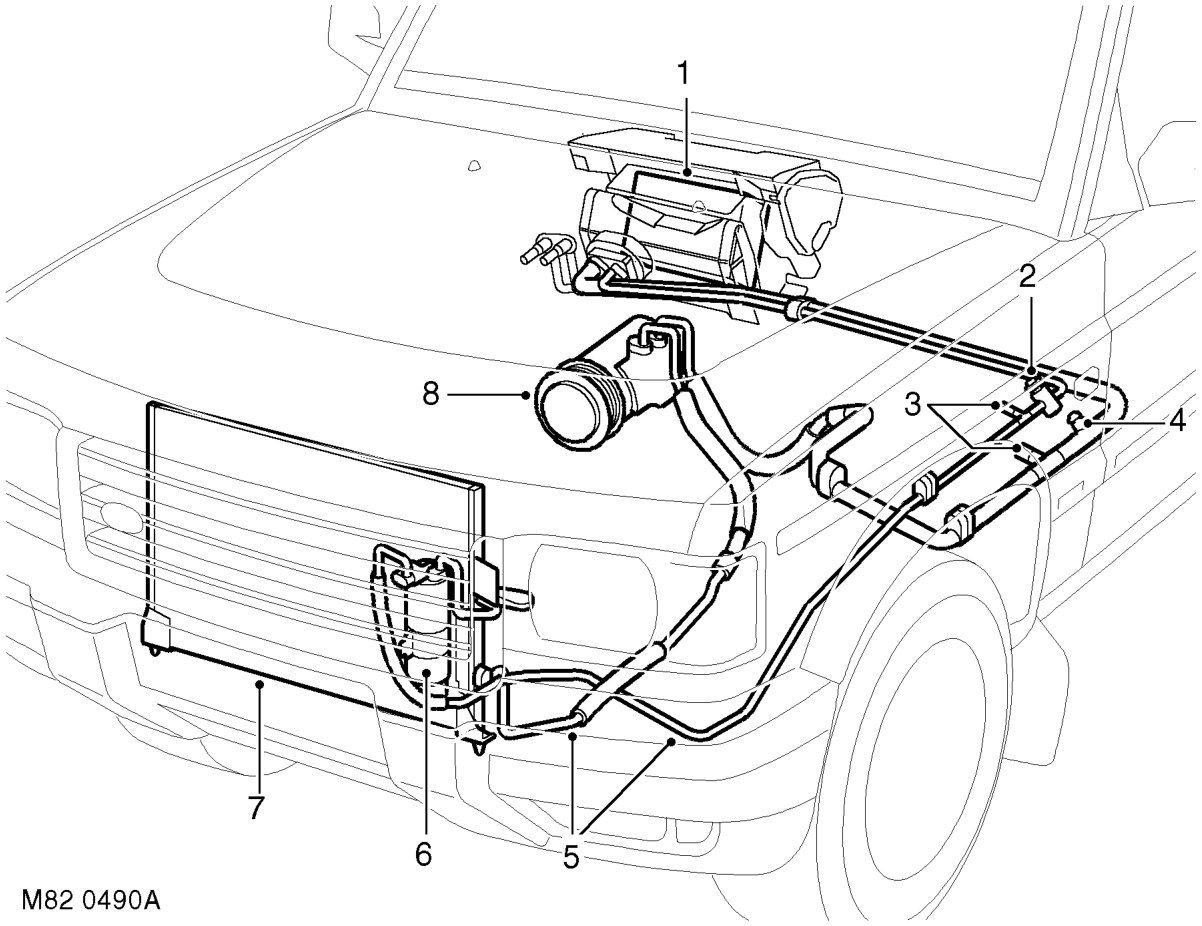 A/c refrigerant system component layout – AIR CONDITIONINGDESCRIPTION AND OPERATION