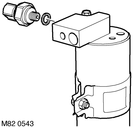 Receiver drier and dual pressure switch – Remove bolt securing bottom of receiver drier mounting bracket to condenser.