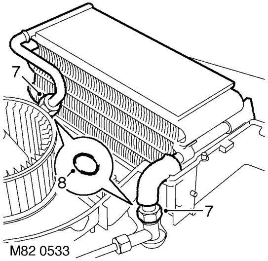 Evaporator and motor assembly - rear – Remove 6 screws and 4 clips securing main casing and remove top half of casing.