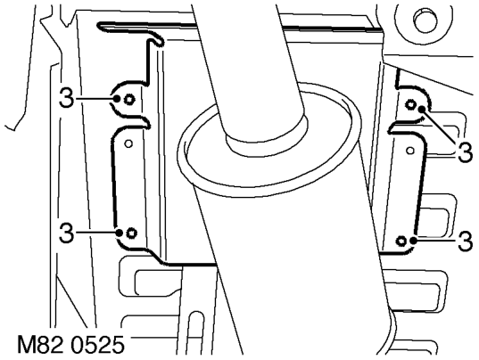 Evaporator and motor assembly - rear – V8 models: Remove 4 clips securing rear exhaust heat shield and remove heat shield.