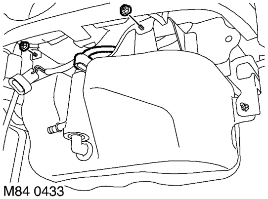 Reservoir - washer - from 03my – Remove the front bumper assembly.  EXTERIOR FITTINGS, REPAIRS, Bumper assembly - front.