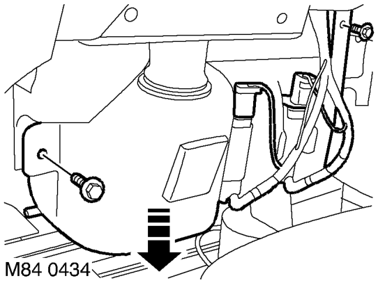 Reservoir - washer - from 03my – Place a container beneath vehicle to collect any spillage.