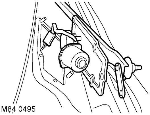 Motor and linkage - wiper - windscreen – Remove nut and bolt securing linkage to body.