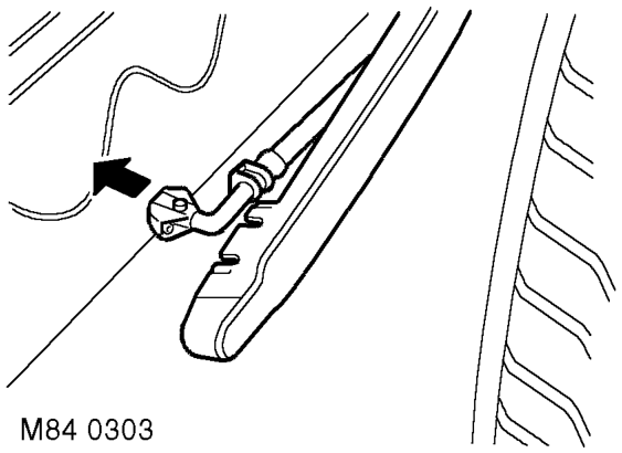 Jet - washer - rear screen – Remove rear screen wiper blade.