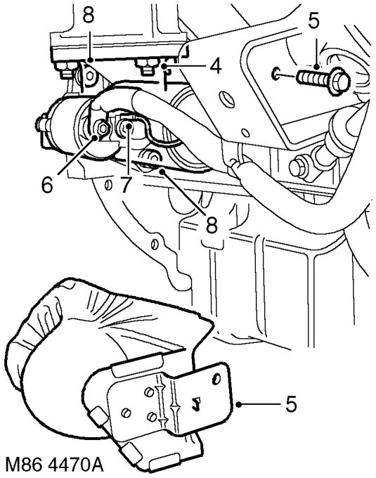Starter motor - v8 – Fit battery cover and secure fixings.