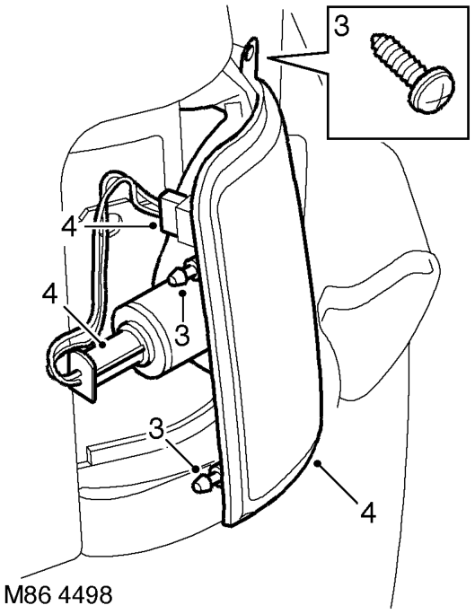 Lamp - front repeater – Remove headlamp access cover from body.