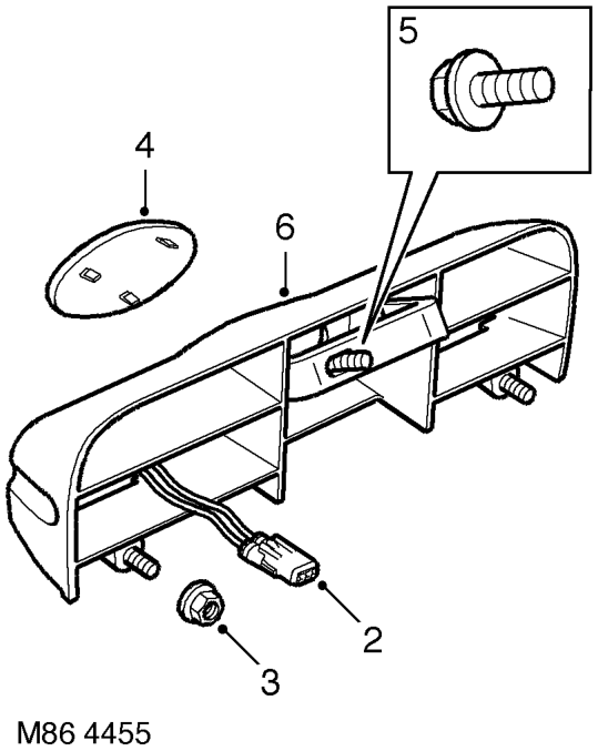 Housing - number plate lamp – Remove tail door latch and motor.  DOORS, REPAIRS, Latch and motor - tail door.