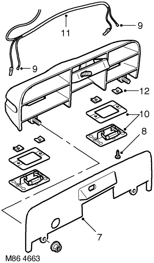 Housing - number plate lamp – Fit tail door latch and motor.