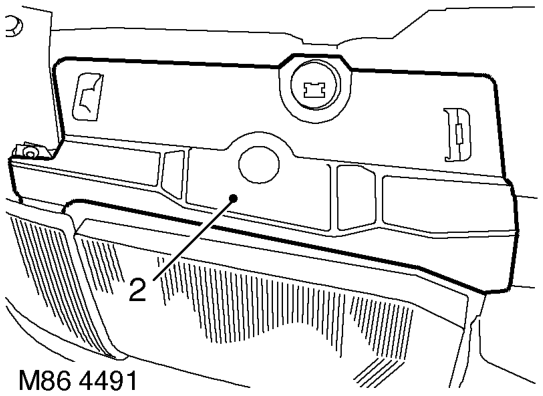 Motor - headlamp levelling – For RH headlamp levelling motor: Release fixings and remove battery cover.