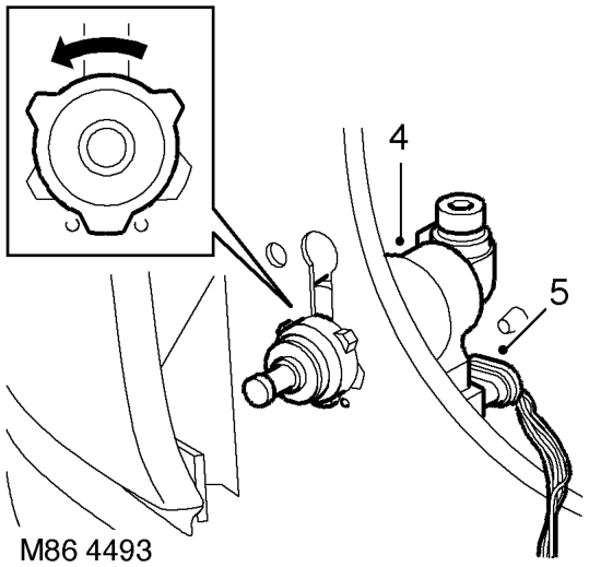 Motor - headlamp levelling – Release headlamp from adjuster pin sockets.