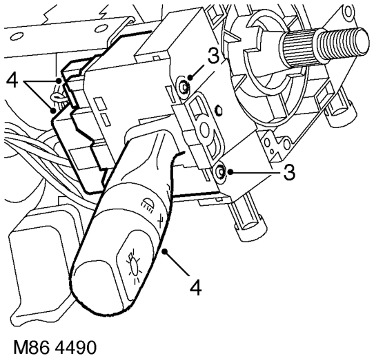Switch - indicator and exterior lighting - combined – Remove rotary coupler.  RESTRAINT SYSTEMS, REPAIRS, Rotary coupler.