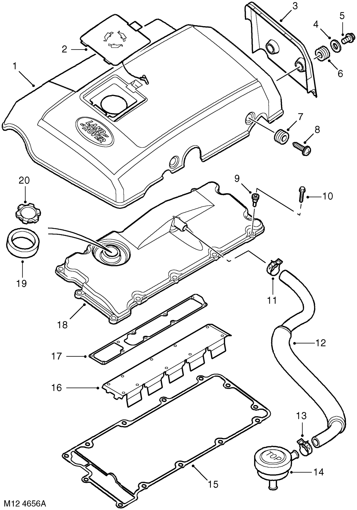 Camshaft cover and engine cover