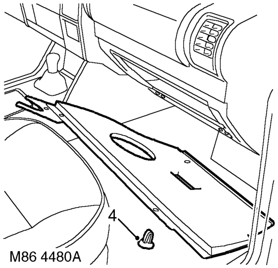 Body control unit (bcu) – Remove 4 bolts securing glove box and remove glove box.