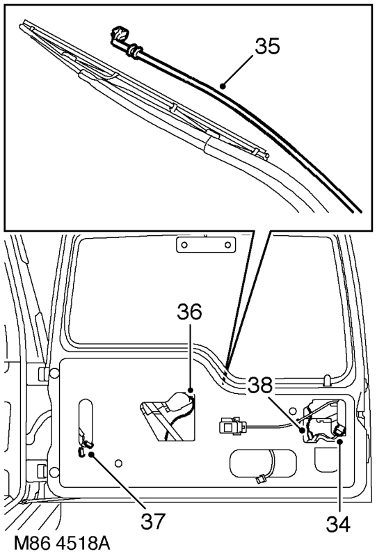 Carefully release plastic sheet from tail door.