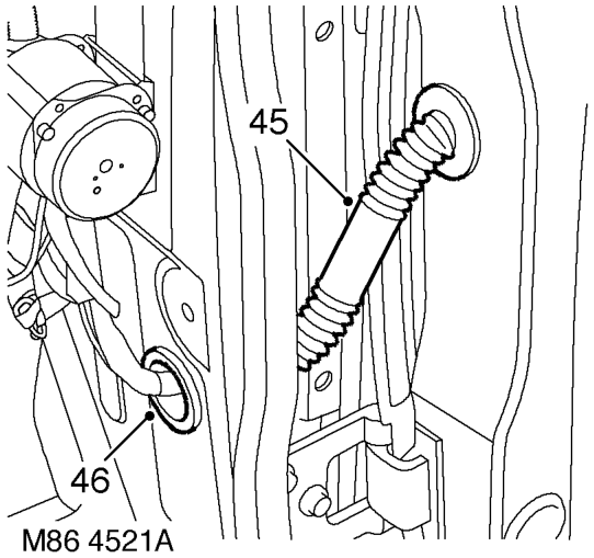 Release 3 clips securing harness to tail door. 47. Disconnect multiplug from fuel flap sol