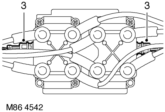 Disconnect injector multiplugs, release harness from fuel rail.