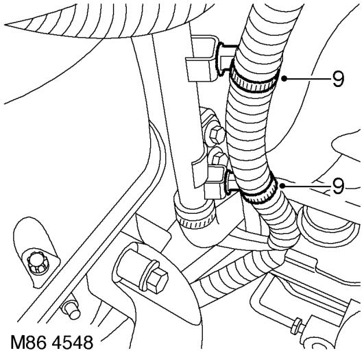 Disconnect 2 engine harness multiplugs from