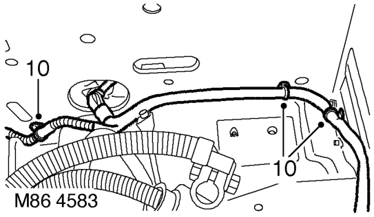 Disconnect multiplugs from cooling fan and horn.