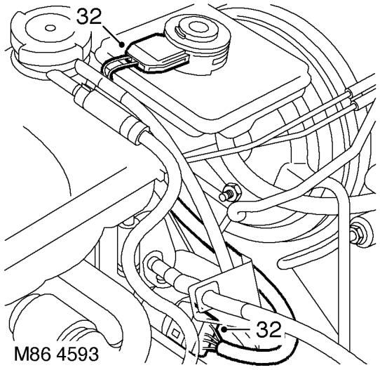 Disconnect main harness multiplug from engine harness and ABS sensor.