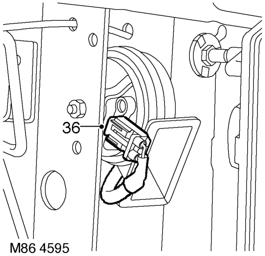 Remove 3 cable tie clips from body and withdraw harness to bulkhead.