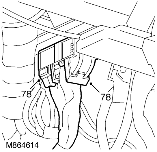 Disconnect multiplugs from cruise control ECU, remove nut securing earth header to body an