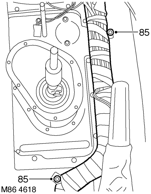 Remove clip securing harness to pedal box.