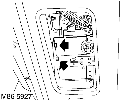 Control unit (ecu) - parking aid – Remove loadspace LH side trim casing access panel.