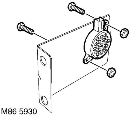 Sounder - parking aid rear – Remove 2 nuts and bolts securing parking aid ECU to bracket and remove the ECU.