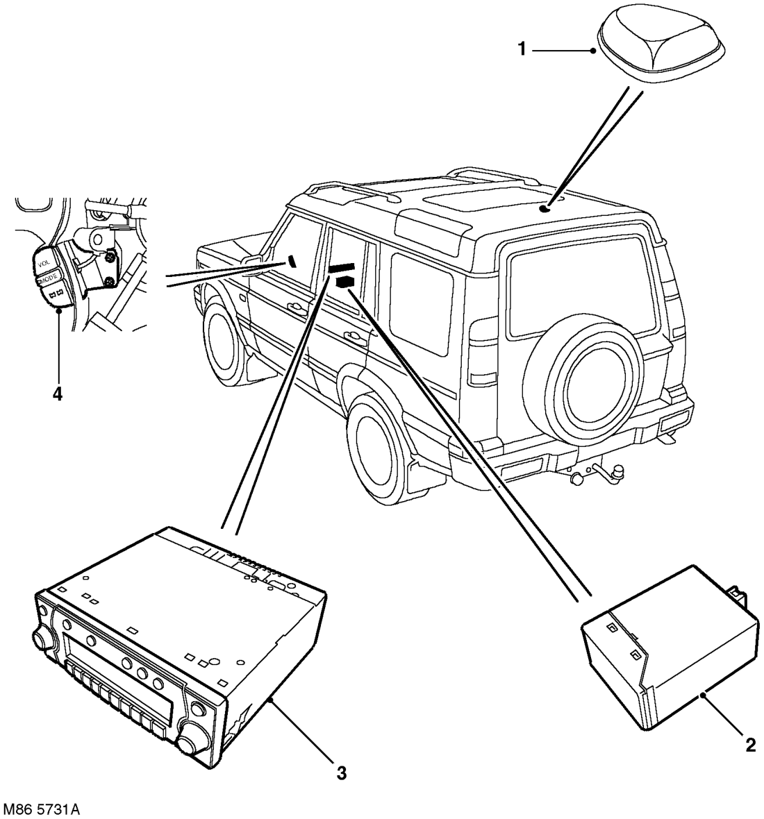 Navigation system component location – NAVIGATION SYSTEMDESCRIPTION AND OPERATION