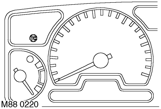 Traction control warning lamp