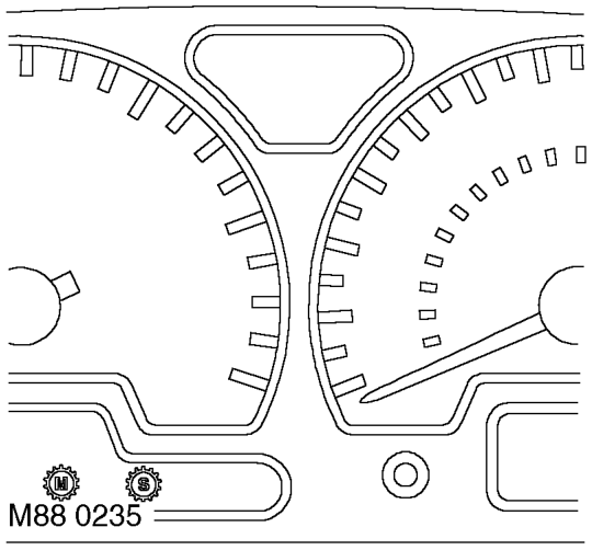 Gearbox manual/sport mode warning lamps