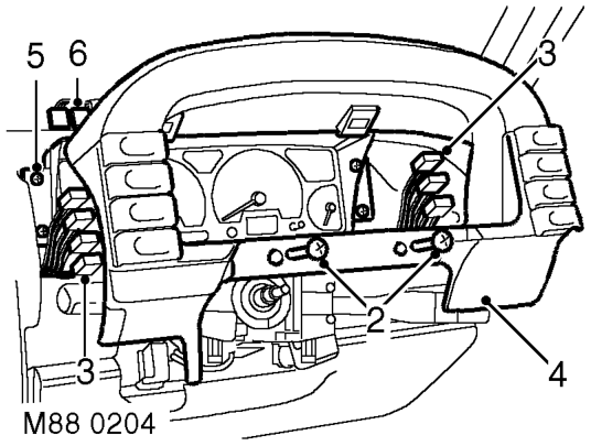 Instrument pack – Remove steering column nacelle.  STEERING, REPAIRS, Nacelle - steering column.