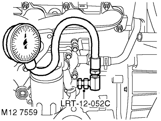 Engine oil pressure check – Remove oil pressure switch.  ENGINE - Td5, REPAIRS, Switch - oil pressure.