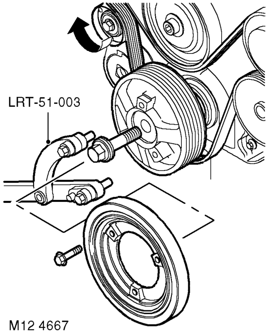 Pulley - crankshaft – Remove radiator.  COOLING SYSTEM - Td5, REPAIRS, Radiator.