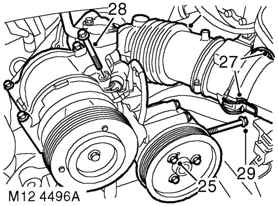 Release clip and disconnect hose from turbocharger boost solenoid valve.