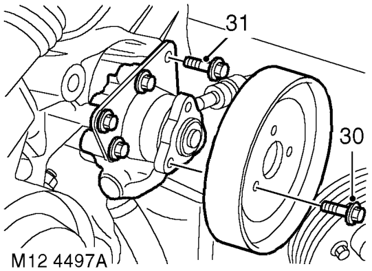 Remove 3 bolts and move ACE pump aside.