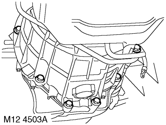 Remove 8 bolts and remove front cross member.