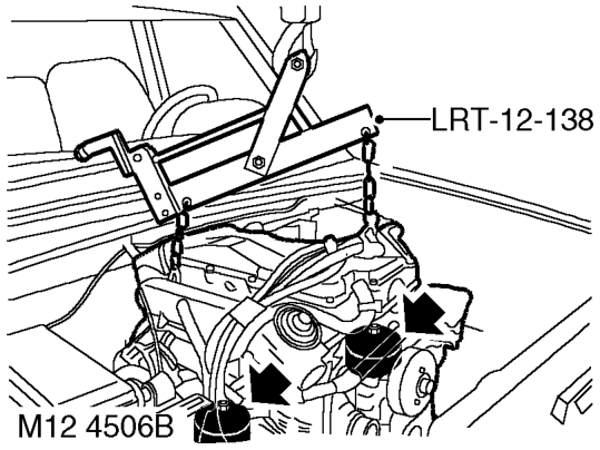 Remove bolt securing engine closing panel to gearbox.