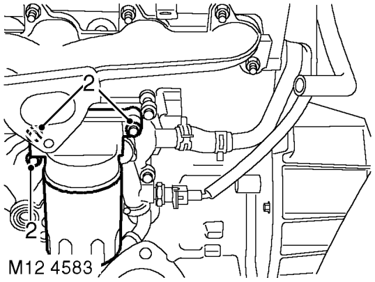 Mounting - front - lh – Remove centrifuge assembly.  ENGINE - Td5, REPAIRS, Gasket - centrifuge oil drain pipe.