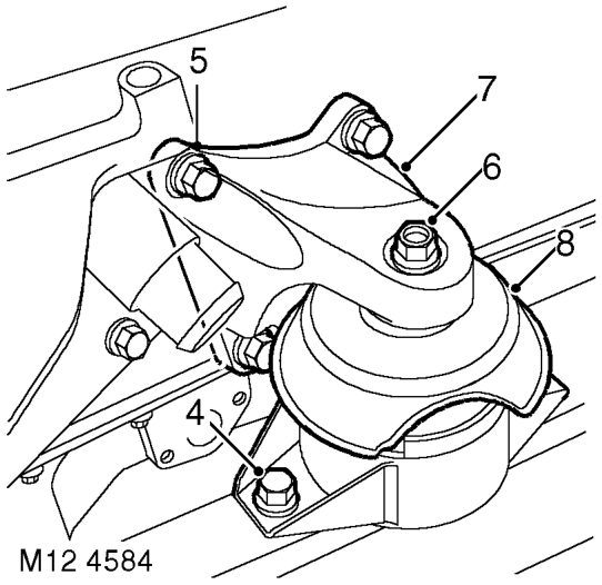 Mounting - front - lh – Fit suitable lifting chains to support engine.