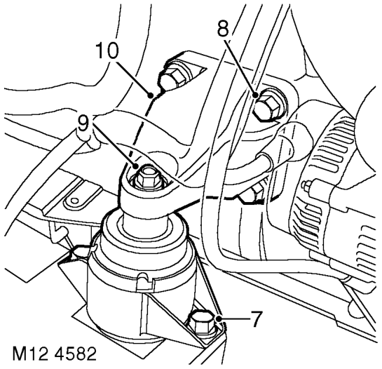 Mounting - front - rh – Fit suitable lifting chains to support engine.