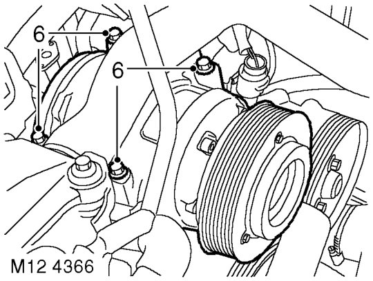 Models with air conditioning: Remove auxiliary drive belt.  CHARGING AND STARTING, REPAIR