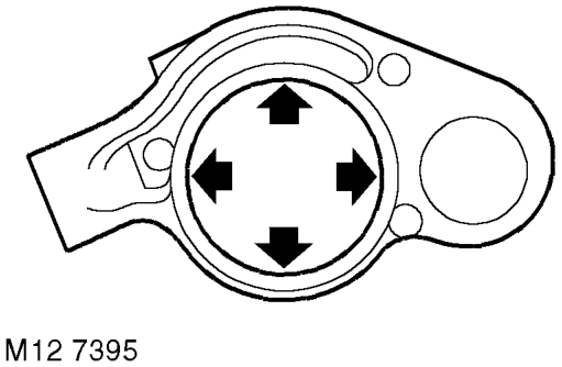 Check diameter of each rocker arm journal on shaft, take 2 measurements at 180°: l Journal