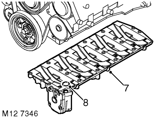 Inspection – Using sequence shown, remove and discard 22 bolts securing oil pump and stiffener plate as