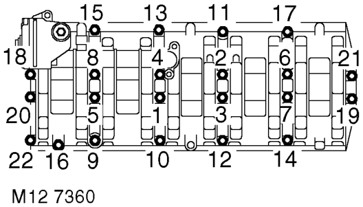 Reassembly – Position oil pump and stiffener plate assembly on to cylinder block ensuring 2 dowels are 