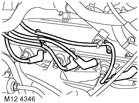 Disconnect multiplugs from RH bank of injectors and release harness from fuel rail.
