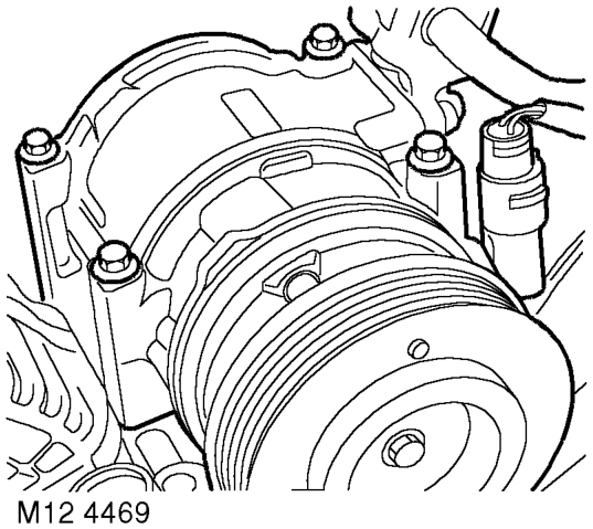 Engine assembly – Remove 3 bolts securing ACE pump, release pump and tie aside.